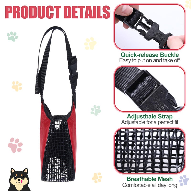 Shinylin 6 Sizes Dog Muzzle, Basket Air Mesh Muzzles Breathable Adjustable Full Coverage Dog Muzzle Cover for Small Medium Large Dogs, Anti Biting Barking Chewing(Snap Fastener) - Image 3