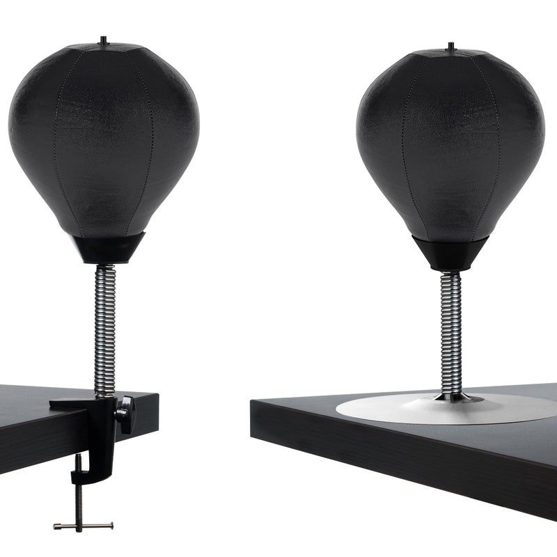 GLACIAL Stress Relief Desktop Punching Bag I Comes with Desk Clamp and Extra Strong Suction Cup I Black - Image 2