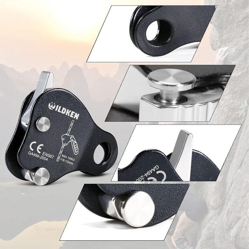 WILDKEN Climbing Ascender Fall Protection Belay Device Climbing Rope Grab for Rock Climbing Mountaineering Tree Arborist Expedition Caving Rescue Aerial Work - Image 5