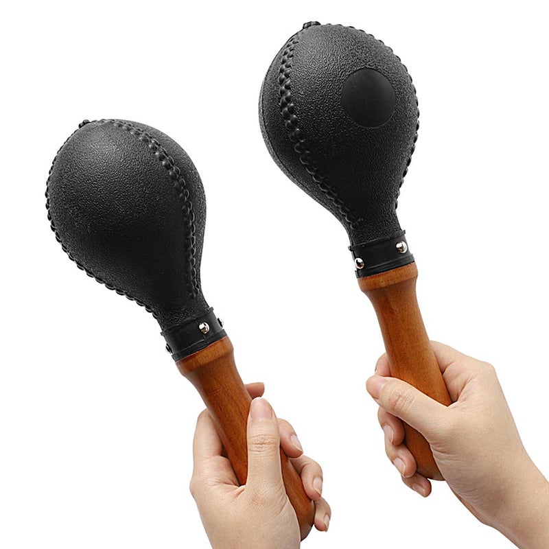 Musfunny Percussion Maracas Pair of Shakers Rattles Sand Hammer Percussion Instrument with ABS Plastic Shells and Wooden Handles for Live Performances and Recording Sessions - Image 2