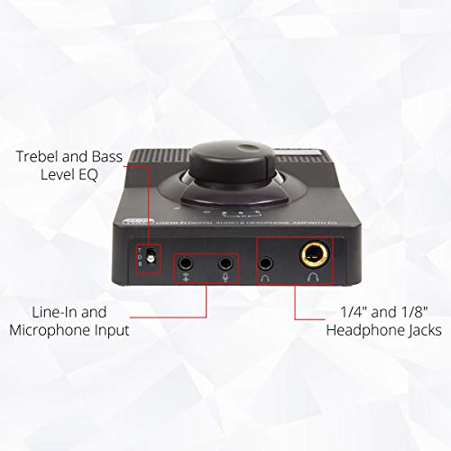 Syba Sonic 24bit 96KHz USB DAC Stereo Headphone Amplifier 2 Stage EQ Digital/Coaxial Output and RCA Output SD-DAC63116 - Image 4