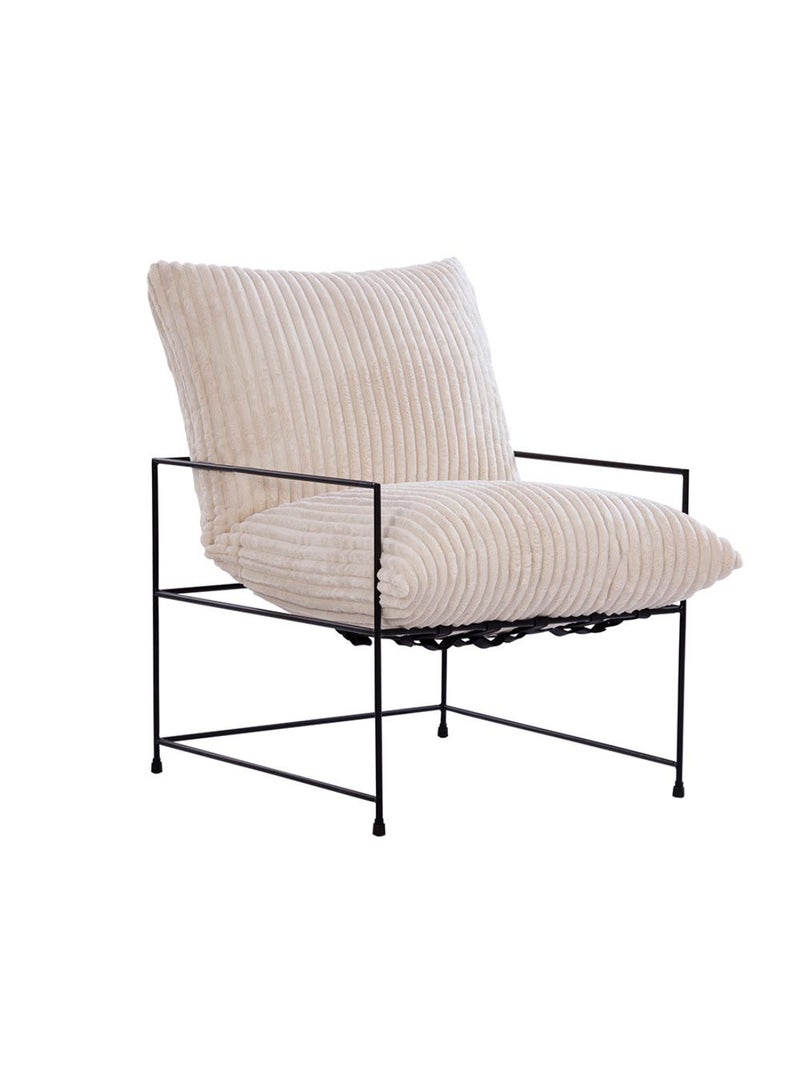 DANUBE HOME Hudson Arm Chair Chairs | Armchair | Modern Design Single Seater Accent Chair | Comfortable Living Room Furniture L71.1xW76.5xH84cm - Beige  - Image 1