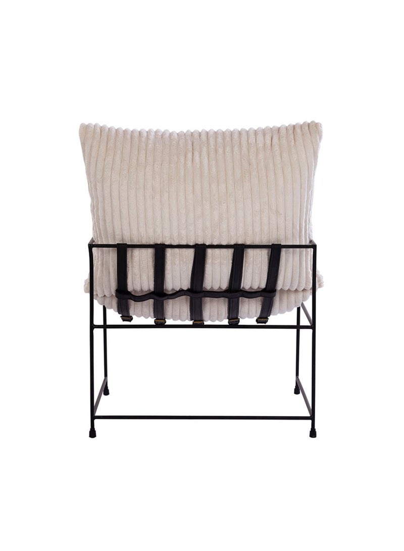 DANUBE HOME Hudson Arm Chair Chairs | Armchair | Modern Design Single Seater Accent Chair | Comfortable Living Room Furniture L71.1xW76.5xH84cm - Beige  - Image 3