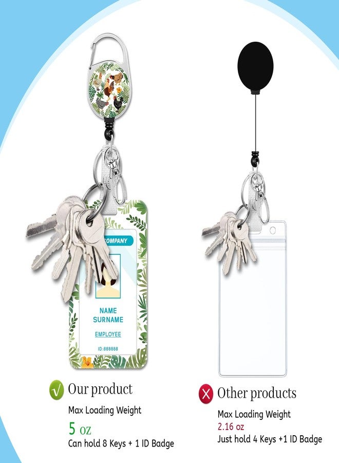 Hancynir Funny Chicken Lanyards for Id Badges, Cute Badge Holder with Retractable Reel Clip, Work Name Tag Keychain Lanyard with ID Holder for Women Teacher Nurse Office - Image 4