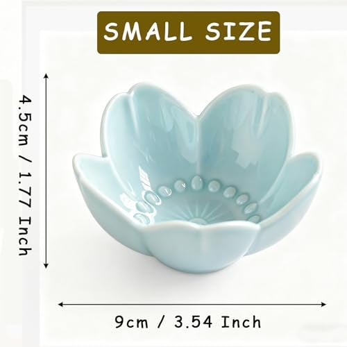BESSKON Flower Ring Dish Jewelry Tray, Ceramic Jewelry Dish, Cute Small Trinket Tray, Nightstand Bathroom Decor Ring Holder, Jewlery Plate Bowl for Christmas Friendship Birthday Gifts for Women Mom - Image 2