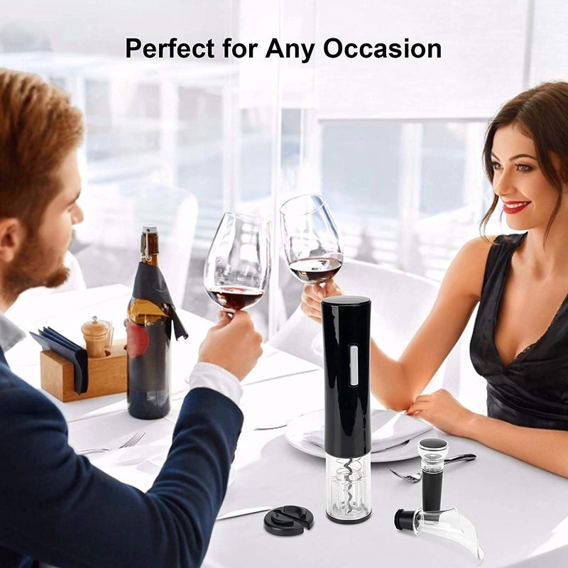 FEELING MALL FEELING MALL Electric Wine Opener Set Automatic Wine Bottle Opener LED Light Reusable Corkscrew Gift Set with Foil Cutter for Kitchen Bar Restaurant  - Image 4