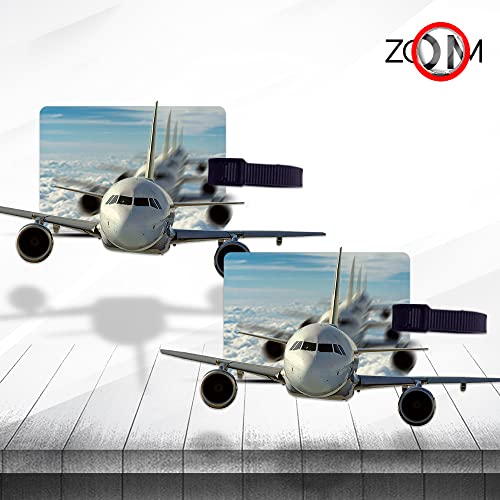 Ultra 3D Lenticular Luggage/Bag/Travel ID Label Tags for Suitcase & School Bags | Set of 2 | Flying Airplane Animation Theme - Image 2