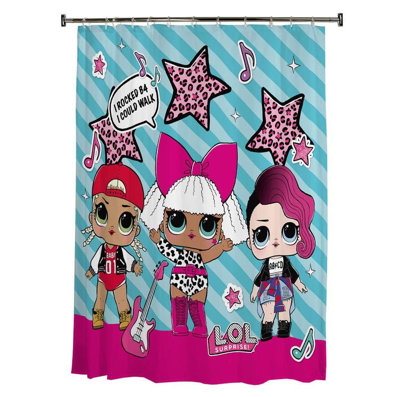 Franco Kids Bathroom Decorative Fabric Shower Curtain, 72 in x 72 in, L.O.L. Surprise! - Image 1