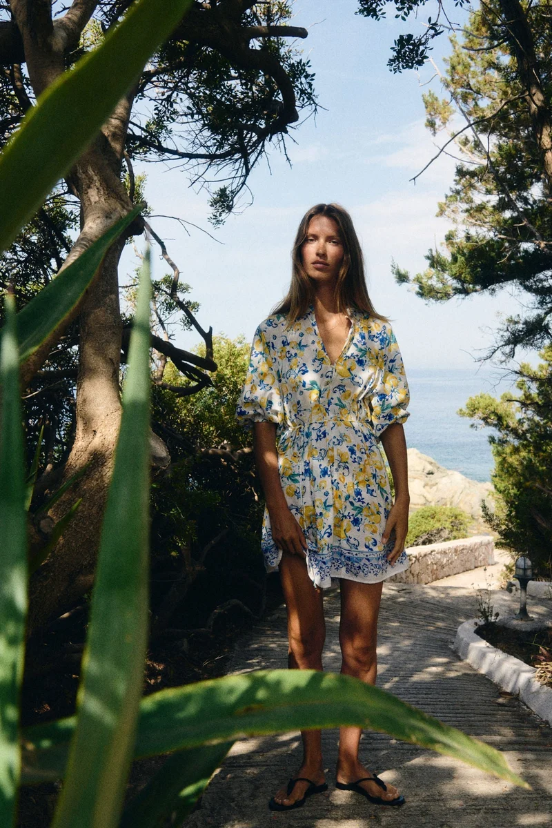 اتش اند ام فستان بحزام ربط