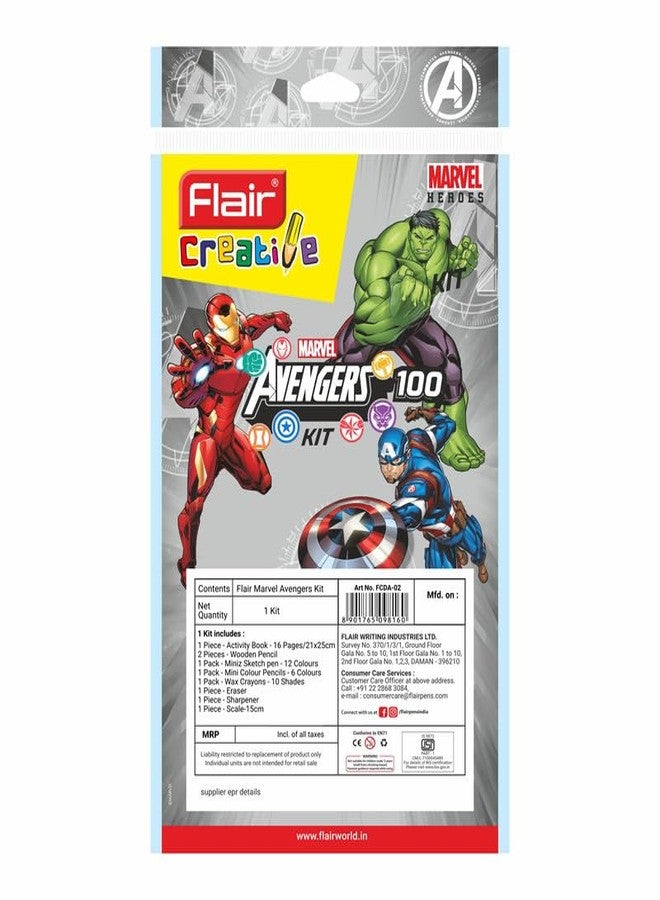 Flair Creative Series Marvel Avengers Stationery Kit | Combination of 34 Assorted Items | Smart Kit for Your Creative Need & Fun Learning | Ideal Gift Set for Kids | Pack of 1 - Image 1