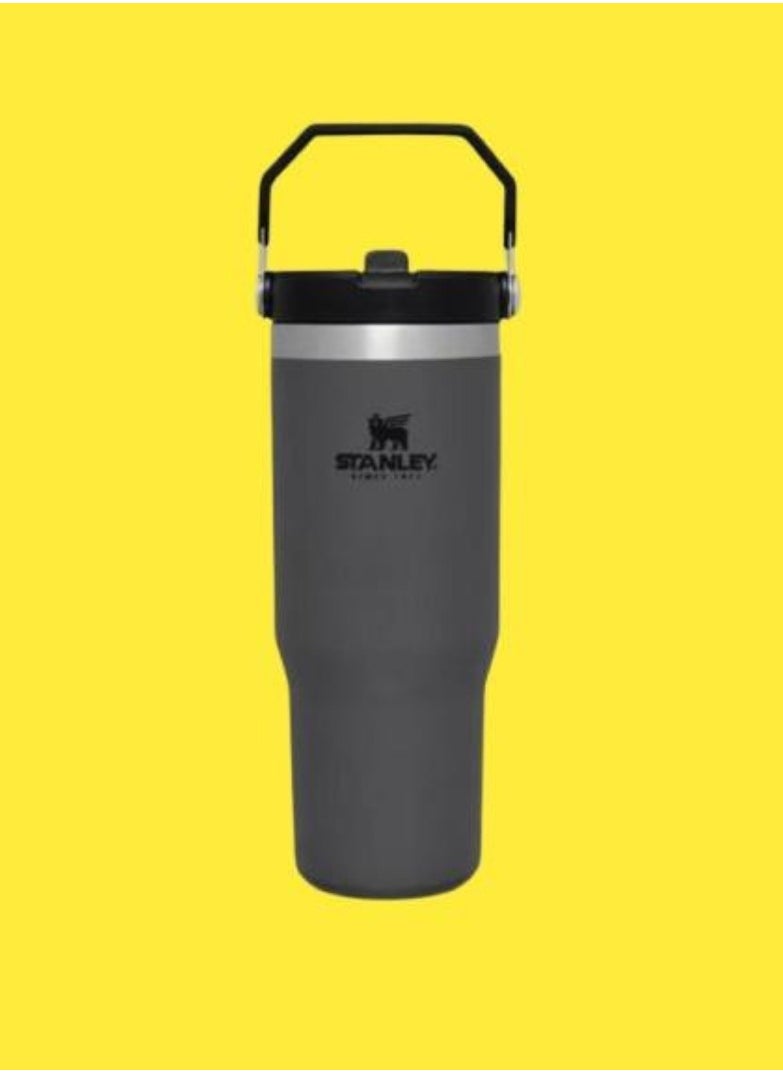 Stanley - STANLEY IceFlow Flip Straw Water Bottle, 0.88L – Vacuum Insulated, Leakproof & BPA-Free – Keeps Water Cold for 12 Hours – Durable Stainless Steel, Easy-Carry Travel Mug, Dishwasher Safe, Charcoal Color - Image 1
