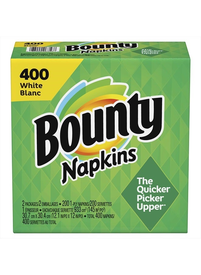 Bounty Paper Napkins, White, 1 Pack, 400 Sheets per Pack - Image 1