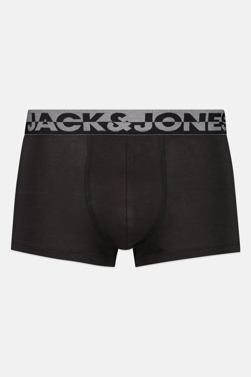 Jack Jones Men 3 Pack Brand Logo Boxer Trunks, Black - Image 3