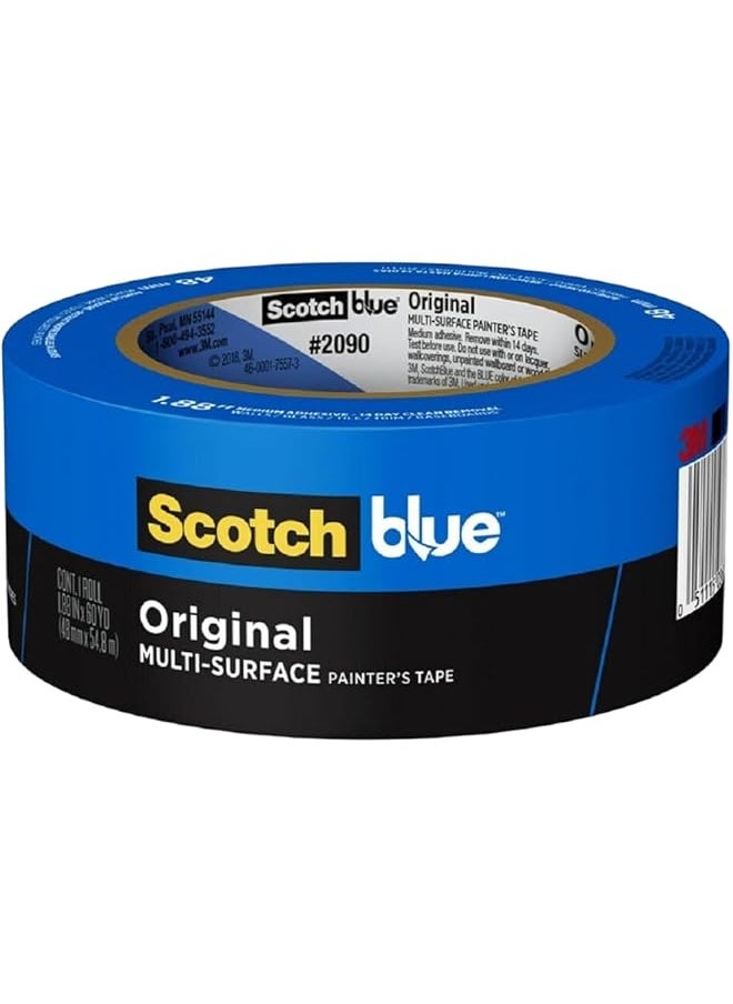 Scotch  Scotch Blue Premium Masking Tape 48mm x 54.8m, 1 roll/pack | Blue color | Masking and Protection | High adhesion | Multi-Surface | For walls, ceiling, metal, wood | Easy to Remove with no residue  - Image 1