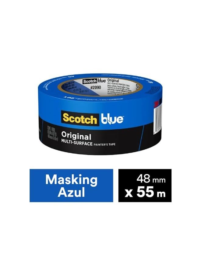 Scotch  Scotch Blue Premium Masking Tape 48mm x 54.8m, 1 roll/pack | Blue color | Masking and Protection | High adhesion | Multi-Surface | For walls, ceiling, metal, wood | Easy to Remove with no residue  - Image 4