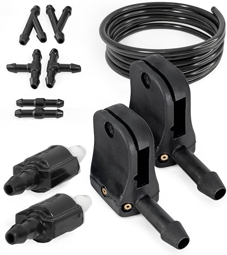 Click&Fit 3way TruckVan Windshield Washer Spray Nozzles Extension kit replacement for Ford Transit Freightliner Dodge Sprinter VW Crafter Peterbilt Washer jets for Wiper Arm 1012mm 04047 ClickFit - Image 1
