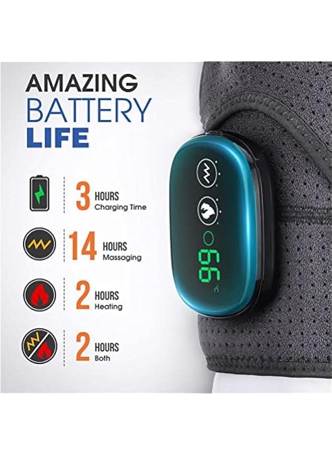 Generic - Massager Heating Shoulder Wrap Heated Pad with 3 Vibration Temperature Settings Adjustable Brace with LED Display (A) - Image 1