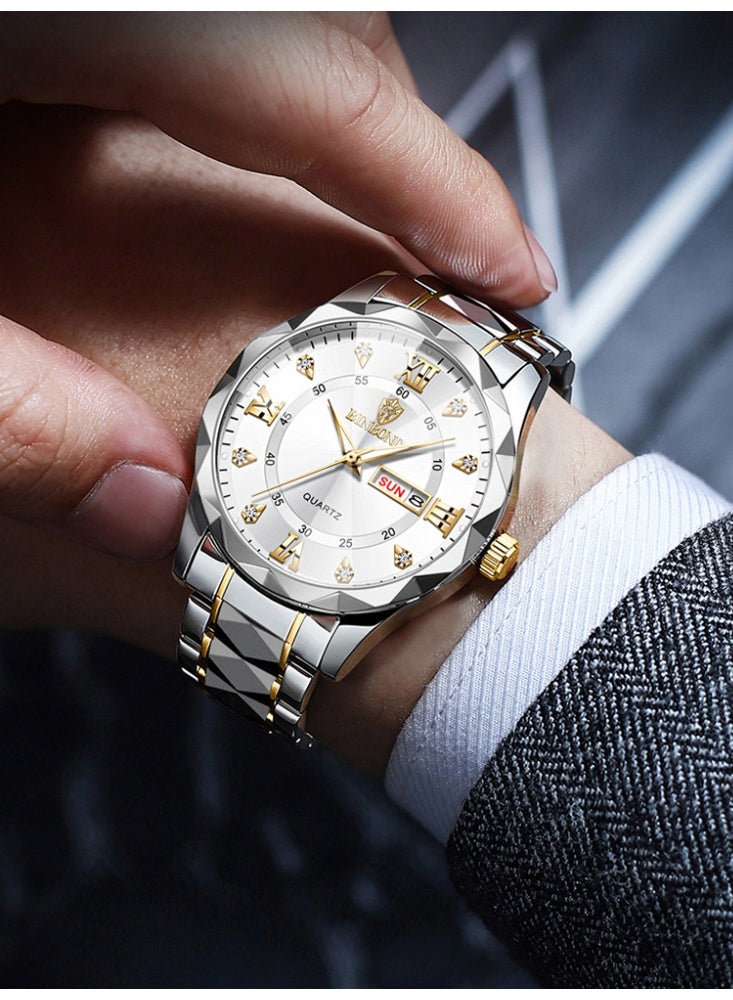 BINBOND Watches for Men Quartz Watch Top Brand Luxury Fashion Waterproof Week Date Clock Sport Watch Men Stainless Steel Business Wristwatch - Image 3