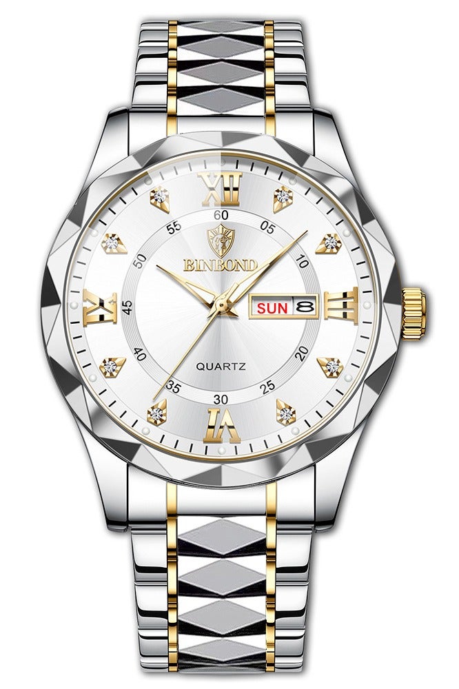 BINBOND Watches for Men Quartz Watch Top Brand Luxury Fashion Waterproof Week Date Clock Sport Watch Men Stainless Steel Business Wristwatch - Image 4