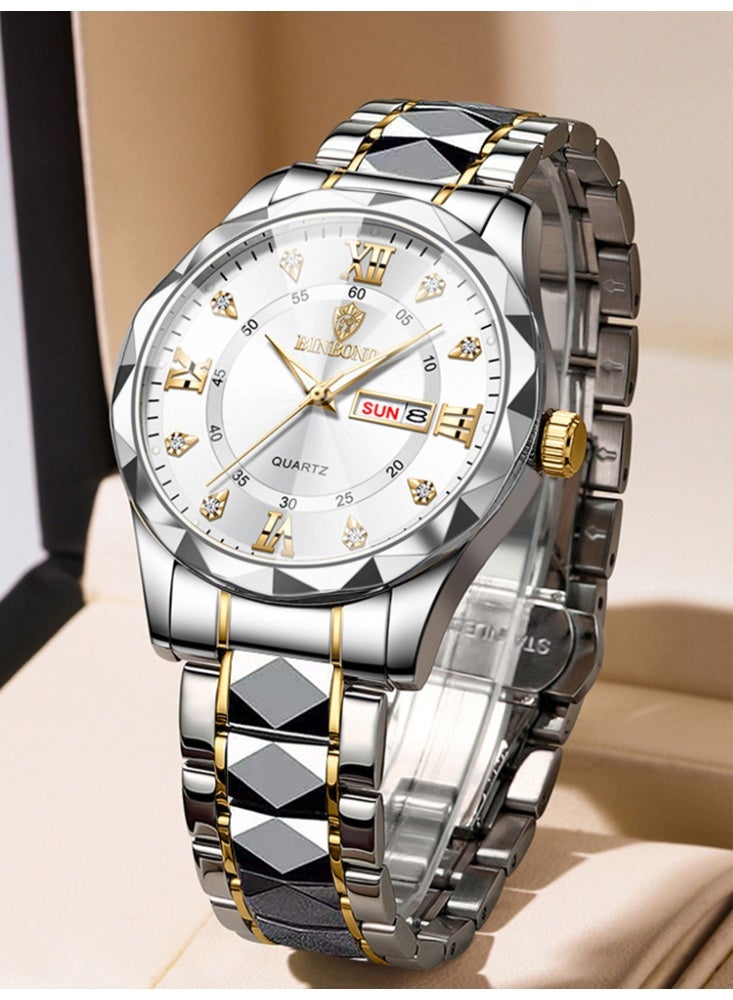 BINBOND Watches for Men Quartz Watch Top Brand Luxury Fashion Waterproof Week Date Clock Sport Watch Men Stainless Steel Business Wristwatch - Image 1
