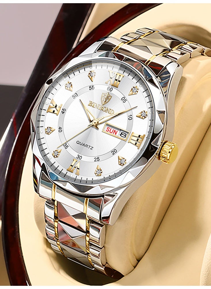 BINBOND Watches for Men Quartz Watch Top Brand Luxury Fashion Waterproof Week Date Clock Sport Watch Men Stainless Steel Business Wristwatch - Image 2