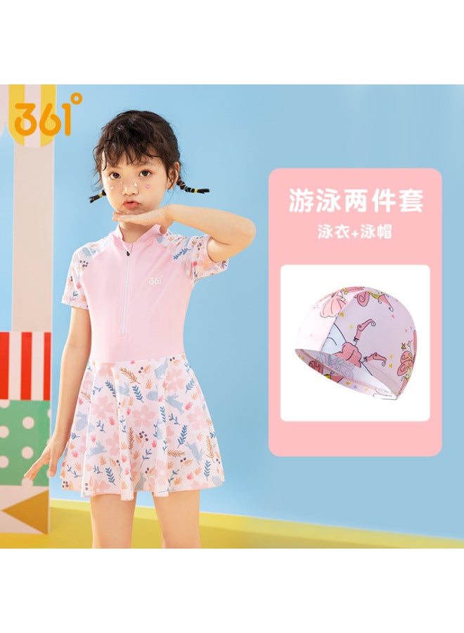 361 Girls Swimsuit Medium And Large Children's Swimsuit Girls 10 Years Old  New Little Princess Swimsuit Children