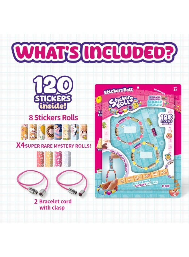 Capstro Sticker Bracelet Kit – DIY Jewelry Making & Craft Toy for Kids | Includes Wearable Bracelet + 120 Mini Stickers (8 Rolls + 4 Rare Rolls) | Creative Arts & Crafts Gift for Girls Age 6–12 - Image 5
