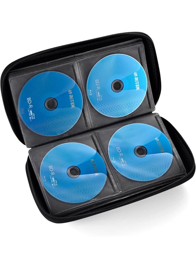 LIOVODE LIOVODE DVD Case, 96 Capacity EVA CD Case Holder Storage Organizer Portable Protective DVD Wallet Holder for Car  - Image 4