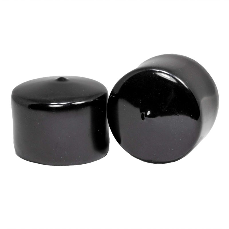 Prescott Plastics 2 1/4â€ (57.15mm) Outer Diameter Flexible Plastic Hole Plugs, Round Black Metal Tubing End Caps, Strong Furniture Leg Inserts, Impact & Weather Resistant, Made in The USA - 4 Pack - Image 1