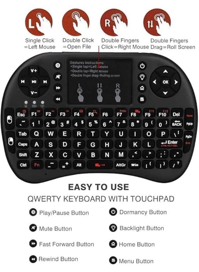 Neo Classic I8 3 colors Backlight Mini Wireless Keyboard English Mouse Remote Touchpad For Android TV Box - Image 3