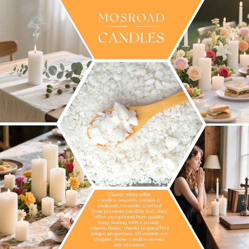 MOSROAD White Pillar Candles - 12 Packs Unscented Wax Pillar Candle, Long-Lasting 30 Hour Burn Time, 2x4 Inch, Elegant Decorative White Candles for Weddings, Centerpiece, Home Decor - Image 5
