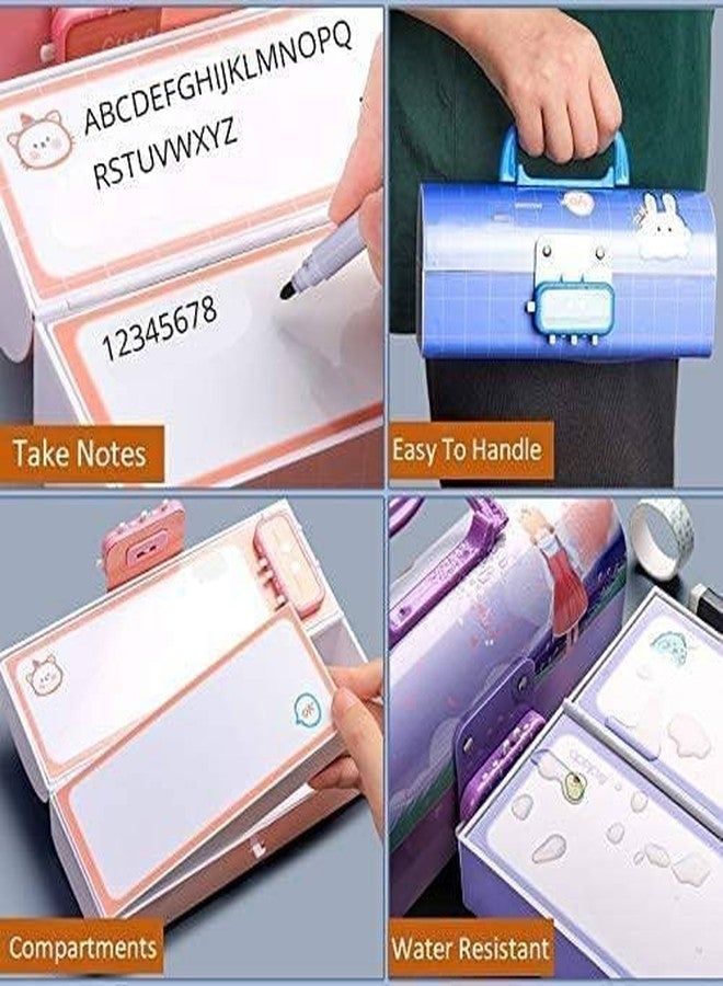 Ixora Pink Kids Pen & Pencil Box Suitcase Style Password Lock Pencil Case, Multi-Layer Pencil Box for Kids,Boys,Girls,Stationary Organizer Case for Kids,Return Gift for Kids (Pink) - Image 3