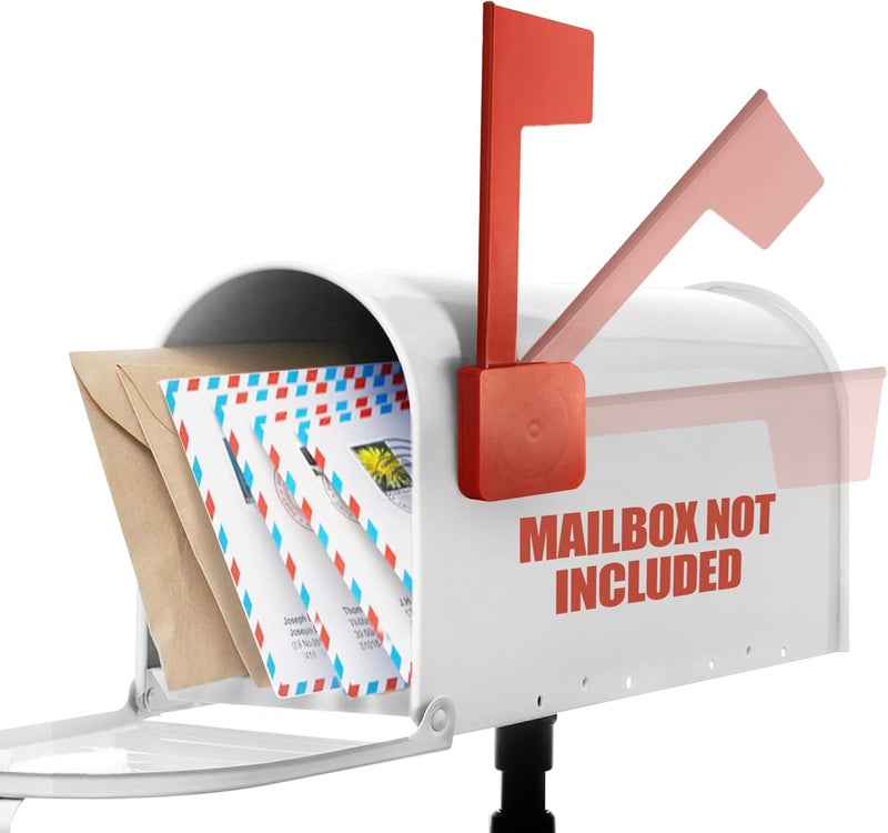 Anley Universal Outgoing Mail Mailbox Flag for Wood, Metal & Stucco - Rust Resistant Iron Alert Postal Carrier Raised Signal Flags Replacement Kit - Mounting Sticker Included (Upgraded Version, Red) - Image 1