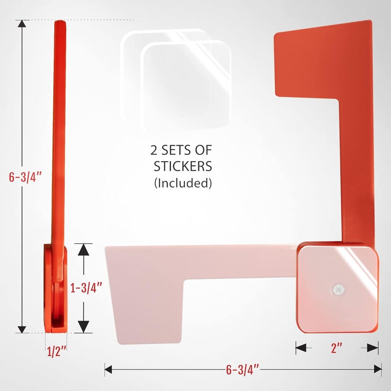 Anley Universal Outgoing Mail Mailbox Flag for Wood, Metal & Stucco - Rust Resistant Iron Alert Postal Carrier Raised Signal Flags Replacement Kit - Mounting Sticker Included (Upgraded Version, Red) - Image 3