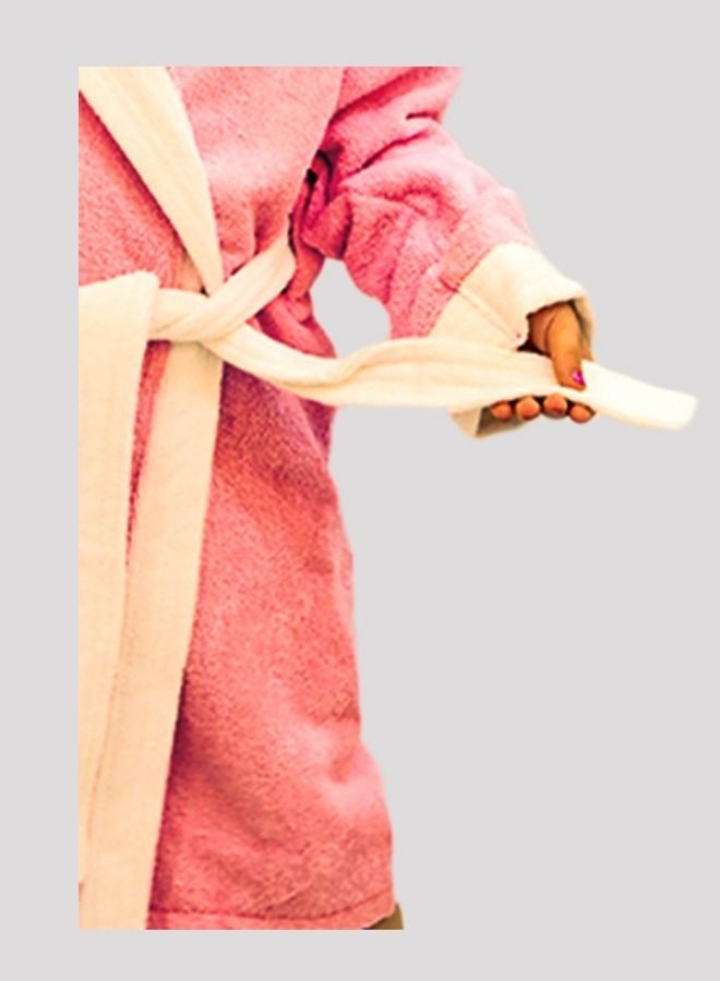 Banotex Baby Bathrobe 100% Cotton Dark Pink Color Hooded Comfortable Girls Boys Bathrobe One Piece - Image 4