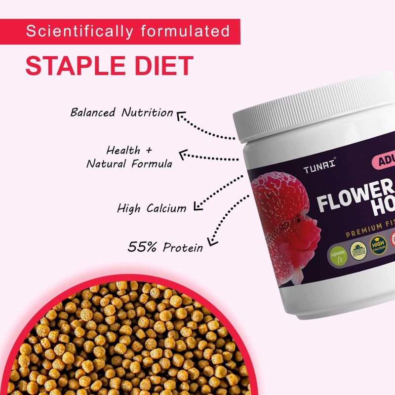 TUNAI طعام الأسماك الفاخر توناي لسمكة الفلور هورن | 55% بروتين | مصنّع في تايوان لنمو أفضل للنتوء واللون (100 جرام - كريات 3 مم) - Image 3