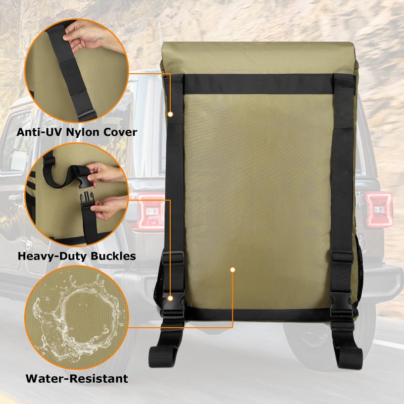 WITSTEP Spare Tire Trash Bag, Offroad Spare Tire Storage Bags Heavy Duty Truck Tailgate Trash Bag Fits up to 40" Tire, Large Recovery Gear Firewood Camping Cargo Storage Bag for Jeep Truck SUV Car - Image 5