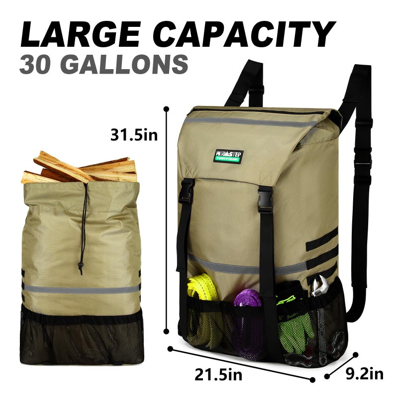 WITSTEP Spare Tire Trash Bag, Offroad Spare Tire Storage Bags Heavy Duty Truck Tailgate Trash Bag Fits up to 40" Tire, Large Recovery Gear Firewood Camping Cargo Storage Bag for Jeep Truck SUV Car - Image 3