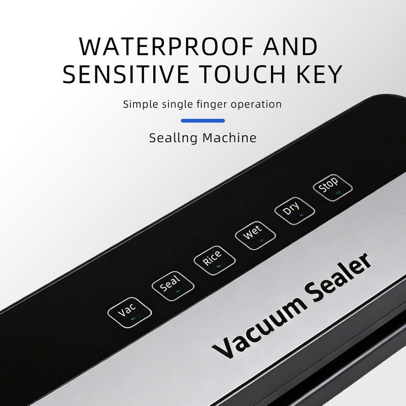 Getaria Vacuum Sealer Machine, Compact Automatic Vacuum Sealer for Dry & Moist Food, 300mm Long 5mm Wide Seal, With 30 Vacuum Sealer Bags, Sous Vide Compatible - Image 2