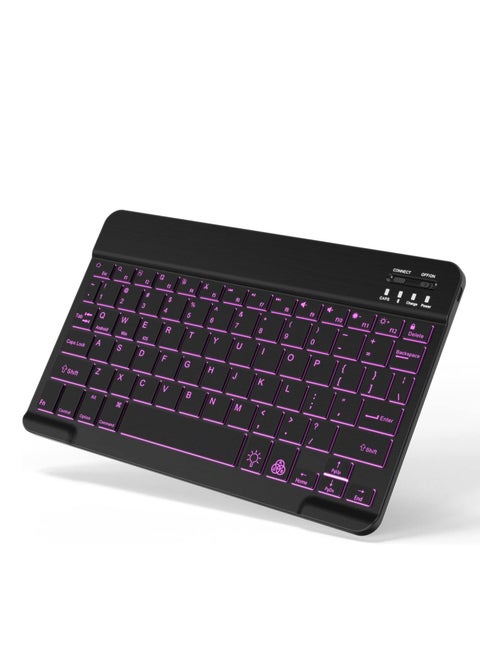 Wireless Keyboard Backlit Bluetooth Keyboard Small Portable External Cordless Rechargeable Illuminated for Android Tablet Cell Phone Smartphone iPad Pro Air Mini iPhone Windows Surface