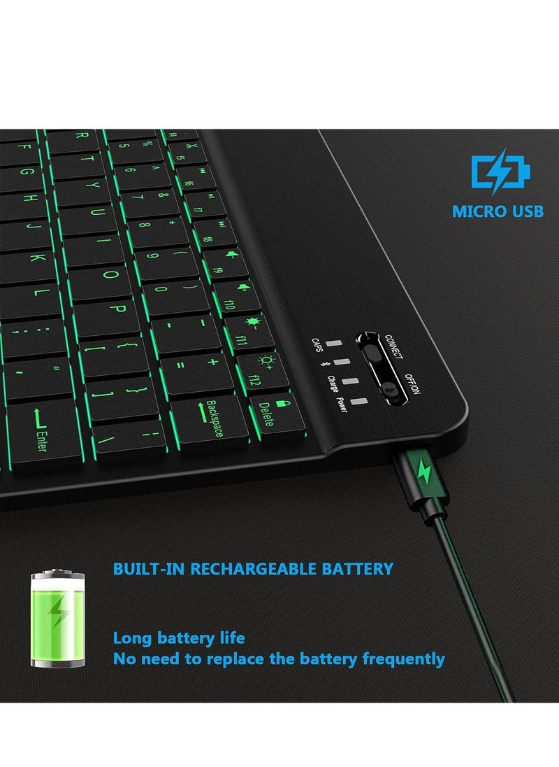 Generic - Wireless Keyboard Backlit Bluetooth Keyboard Small Portable External Cordless Rechargeable Illuminated for Android Tablet Cell Phone Smartphone iPad Pro Air Mini iPhone Windows Surface - Image 1