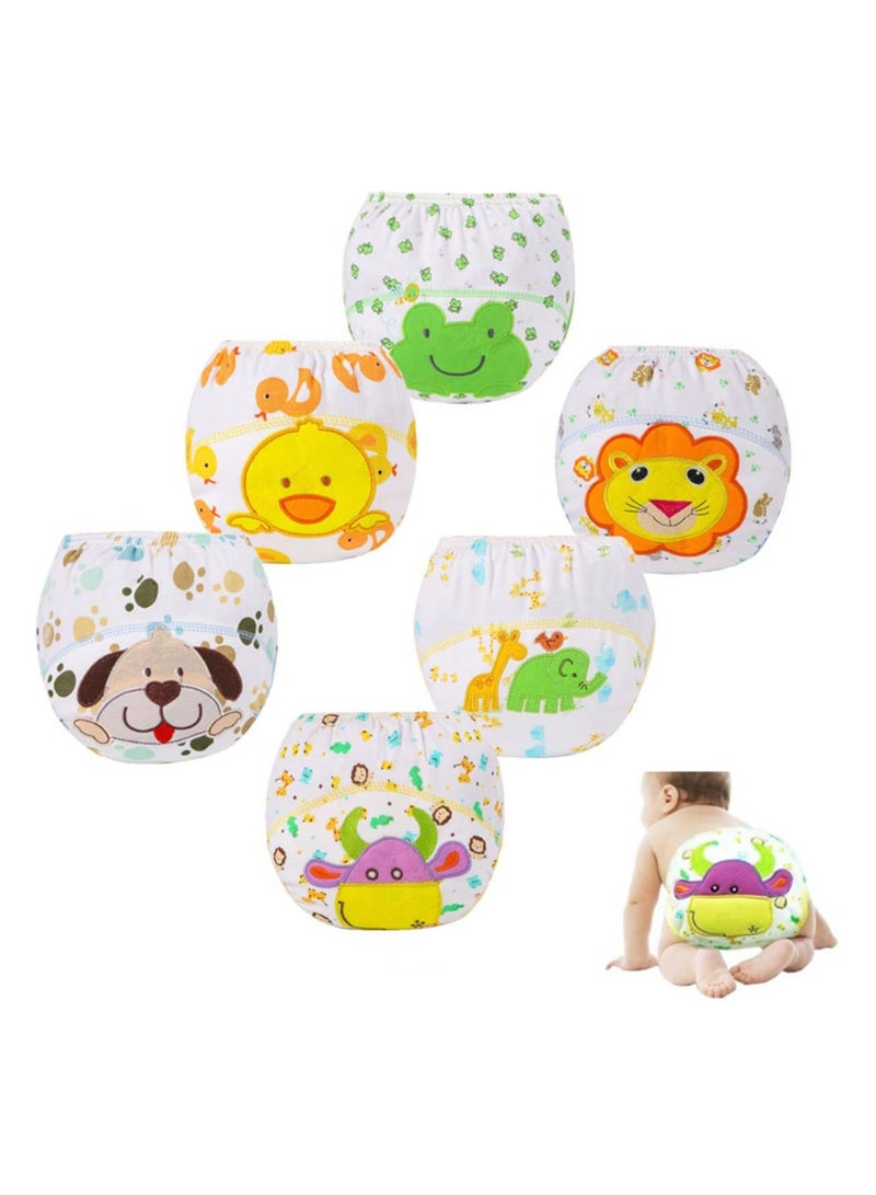 SYOSI مجموعة من 6 سراويل تدريب على استخدام المرحاض للأطفال، ملابس داخلية قابلة لإعادة الاستخدام أثناء الليل للأطفال الصغار من سن 1 إلى 2 سنة - Image 1