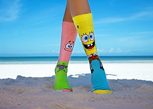 Odd Sox – SpongeBob & Patrick Crew Socks - Official Nickelodeon Funny 90s Cartoon Socks - Size for Men & Women, Bright Novelty Crazy Sock, Comfy Cotton Blend, Fun Gift for TV Fans, Teens & Adults - Image 5