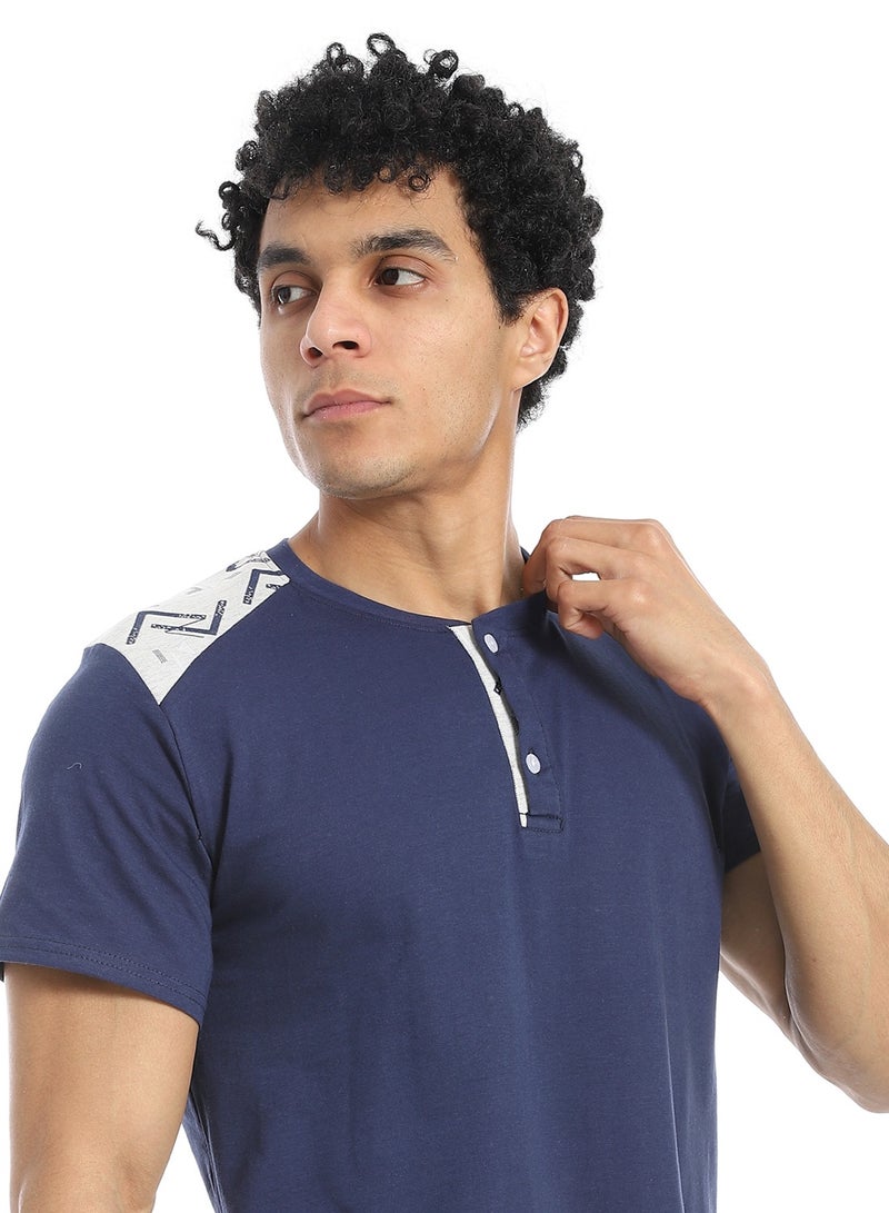 Caesar Men's 2-piece cotton half-sleeve pajamas - Image 5
