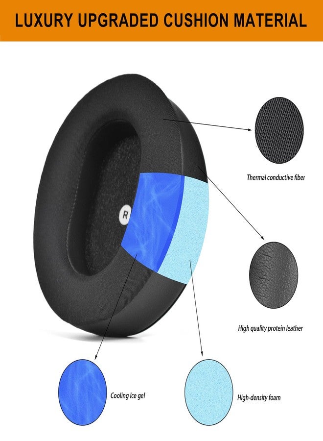 defean وسائد ديفيان ماكسويل - وسادات أذن جل تبريد بديلة متوافقة مع سماعات أودزي ماكسويل، سمك إضافي، رغوة عزل الضوضاء لجلسات الألعاب الملحمية (قماش حريري) - Image 3