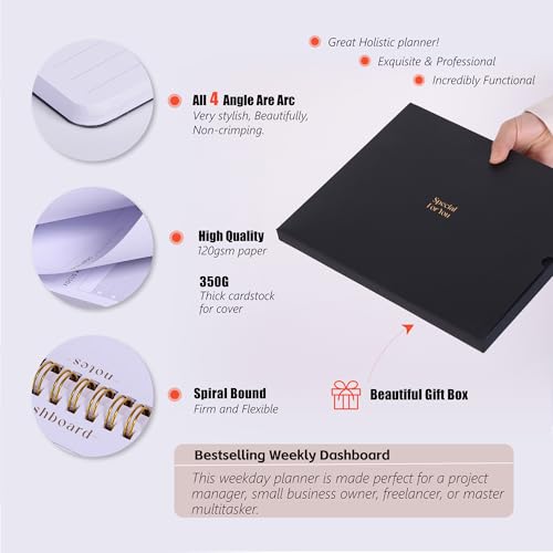 ZERONE CENTRE Weekday To Do List Notepad - 5-Day Undated Weekly Schedule Plan Your Daily Tasks, Goals, Events, Appointments, Shopping - Multi Project Management Planner Notebook for Work - Image 5