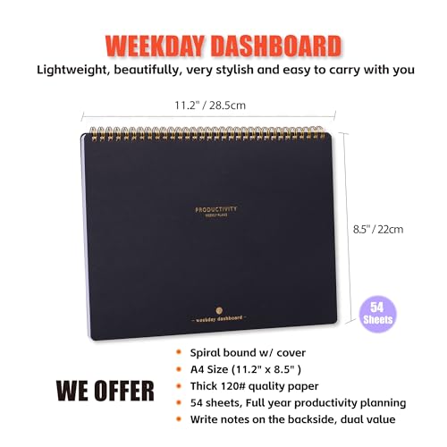 ZERONE CENTRE Weekday To Do List Notepad - 5-Day Undated Weekly Schedule Plan Your Daily Tasks, Goals, Events, Appointments, Shopping - Multi Project Management Planner Notebook for Work - Image 2