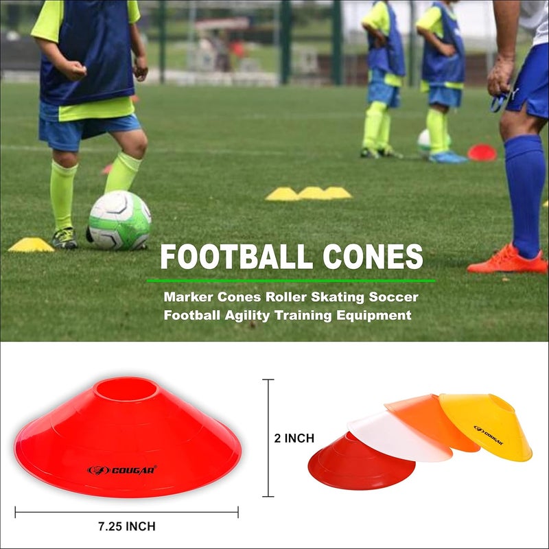 Cougar Cone Marker, Cone Marker Set, Mini Soccer Cones Saucer Cones Disc Cones with Shoulder Strap for Agility Training, Football, Soccer, Field Cone Markers, (Set of 40) - Image 5