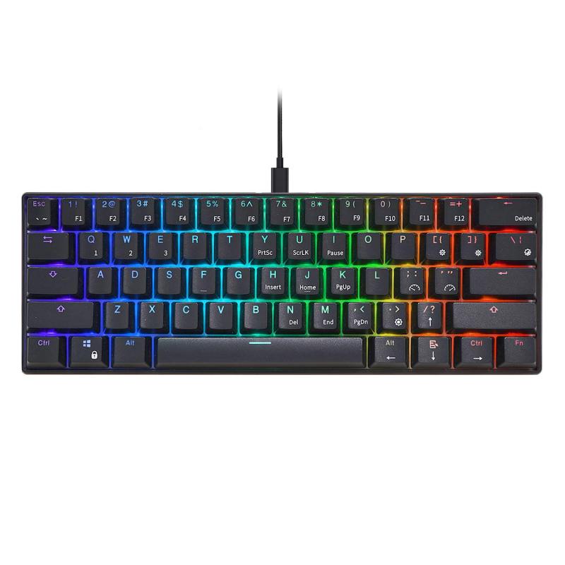 RK ROYAL KLUDGE RK61 Wired 60% Mechanical Gaming Keyboard RGB Backlit Ultra-Compact Blue Switch White - Image 1