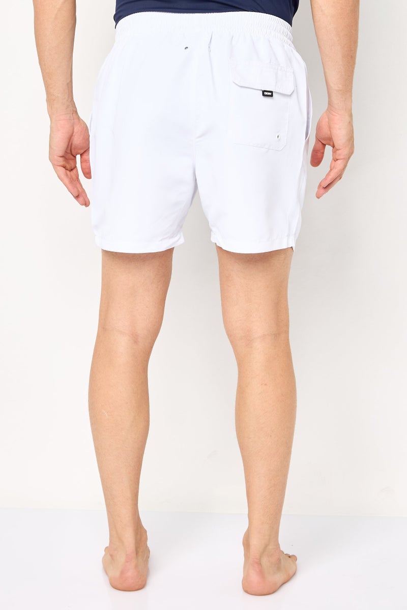 DKNY Men Brand Logo Board Shorts, White - Image 4